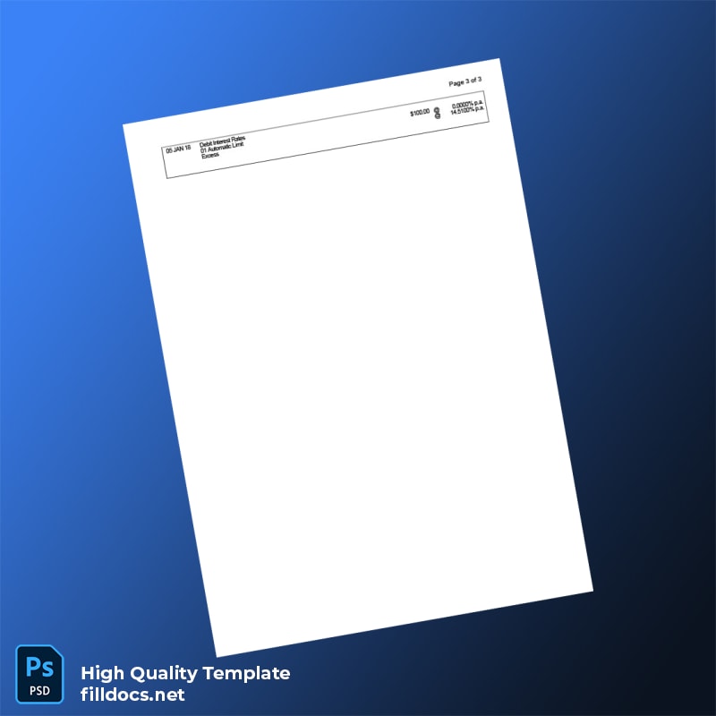 Australia Bankwest Bank Statement Template in Word and PDF formats page 3