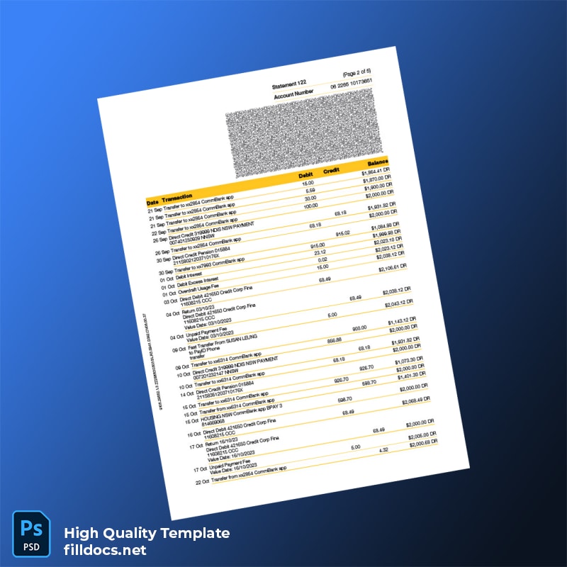 Australia Document Type Template in Word and PDF formats page 2