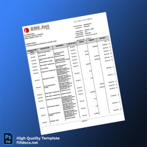 Bangladesh Document Type Bank Statement Template in Word and PDF formats