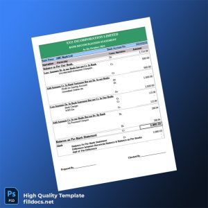 Bank Reconciliation Template in Word and PDF formats