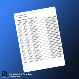 Canada Fake Bank Statement Template in Word and PDF formats