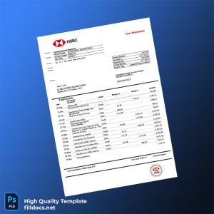 Country_ Bank_Issuer_ HSBC Document Type_ Bank Statement Editable Bank Statement Template in Word and PDF formats