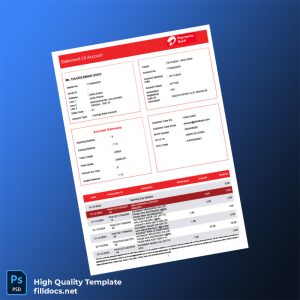 India Airtel Bank Statement Template in Word and PDF formats