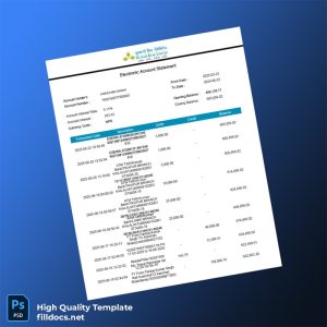 India Electronic Account Statement Template in Word and PDF formats
