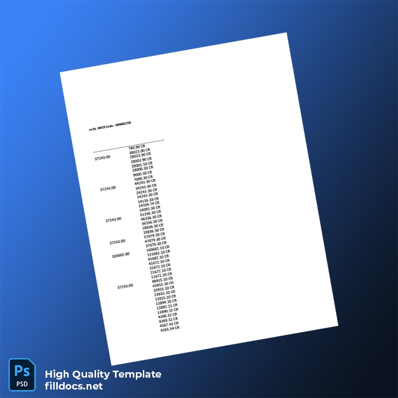 India GPUR MAHANAGARPALIKA KARMACHARI BAH BANK LTD Salary Bank Statement Template in Word and PDF formats page 3