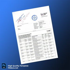 Kenya National Bank Account Statement Template in Word and PDF formats