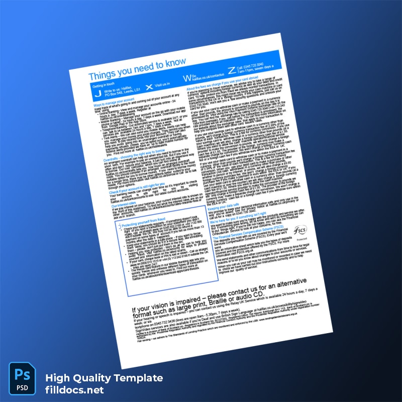 Mauritius Bank Statement Template in Word and PDF formats page 2