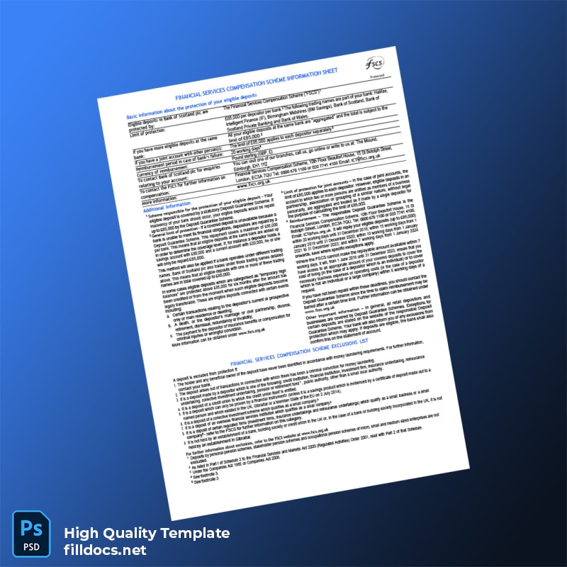 Mauritius Bank Statement Template in Word and PDF formats page 4