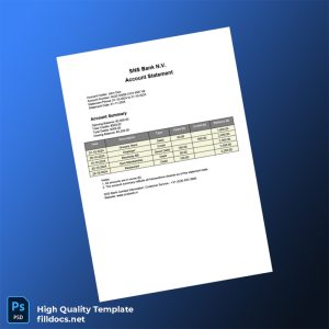 Netherlands SNS Bank Statement Template in Word and PDF formats