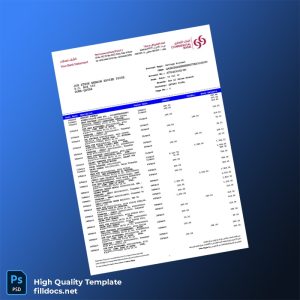 Qatar Bank Statement Template in Word and PDF formats