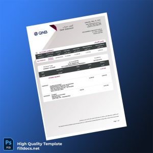 Qatar Qatar National Bank Account Statement Template in Word and PDF formats