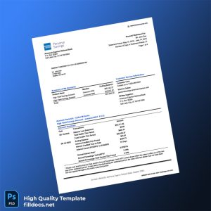 USA American Express Bank Statement Template in Word and PDF formats