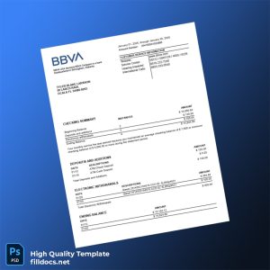 USA BBAV Bank Statement Template in Word and PDF formats