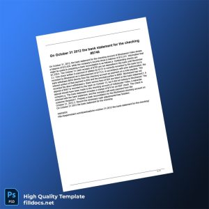 USA Bank of America Bank Statement Template in Word and PDF formats