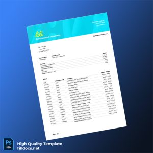 USA Document Type_ Bank Account Statement Template in Word and PDF formats
