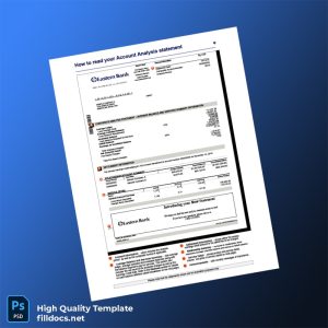USA Eastern Bank Account Analysis Statement Template in Word and PDF formats
