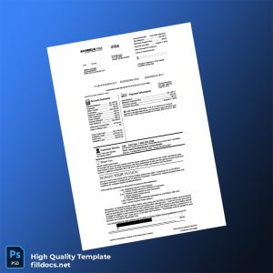 USA First National Bank of Omaha Credit Card Statement Template in Word and PDF formats