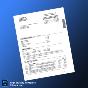 USA JPMorgan Chase Bank Statement Template in Word and PDF formats