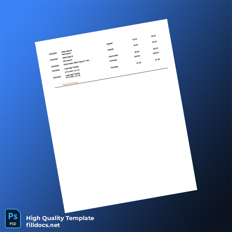 USA Robinhood Bank Statement Template in Word and PDF formats page 5