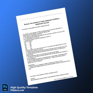 USA State Bank Bank Statement Template in Word and PDF formats