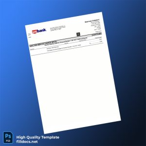 USA US Bank Bank Statement Template in Word and PDF formats