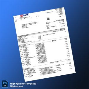 USA US Bank Statement Template in Word and PDF formats