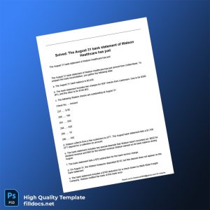 USA United Bank Bank Statement Template in Word and PDF formats