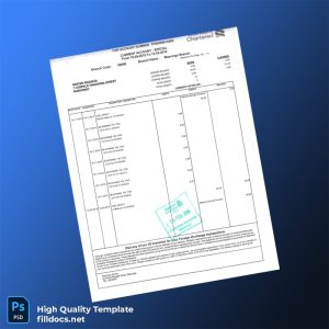 Zimbabwe Standard Chartered Bank Statement Template in Word and PDF formats